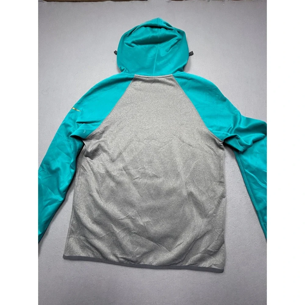 Nike Miami Dolphins Hoodie Polyester Gray Teal Medium Mens